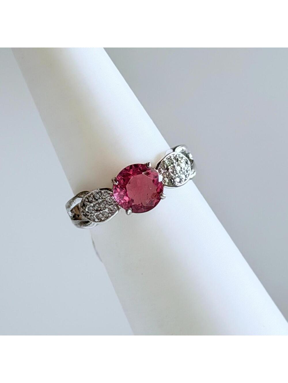 Bomb Party Ring Sz 9 Lab Created Ruby on Rhodium RBP2104 RETRO RARE FIND